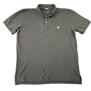 Brooks Brothers Mens Performance Polo Shirt Size XL Black Slim Fit Short‎ Sleeve